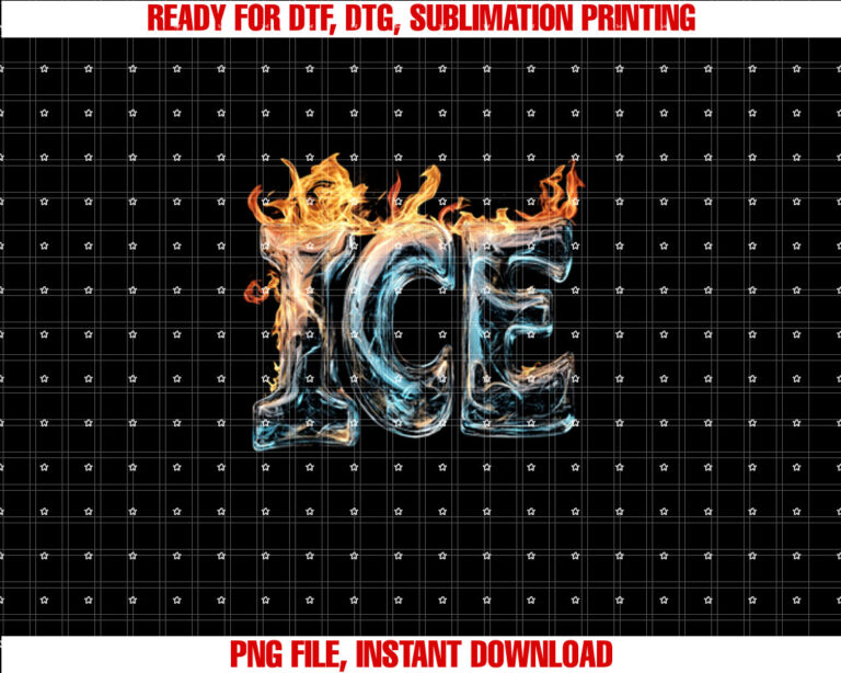 Fire and Ice Hot and Cool Passionate and Calm Shirt  PNG, DTF, DTG, Sublimation Design