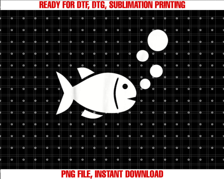 Fish Bubbles Shirt  PNG, DTF, DTG, Sublimation Design