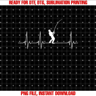 Fishing Heartbeat Shirt  PNG, DTF, DTG, Sublimation Design