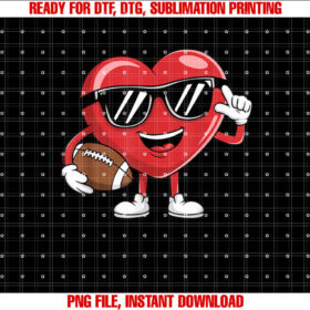 Football Valentines Day Boys Valentines Heart Kids Men Shirt  PNG, DTF, DTG, Sublimation Design