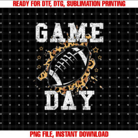Football Women Leopard Print Football Fan Football Game Day Shirt  PNG, DTF, DTG, Sublimation Design
