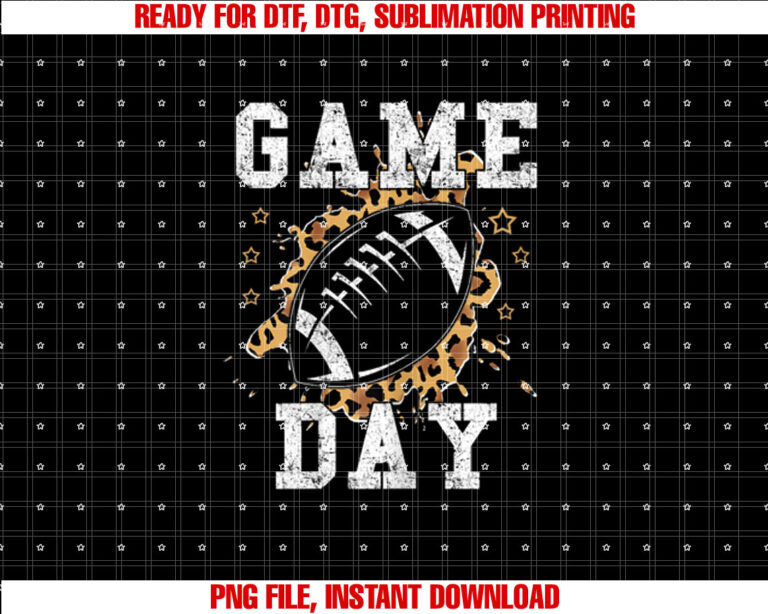 Football Women Leopard Print Football Fan Football Game Day Shirt  PNG, DTF, DTG, Sublimation Design