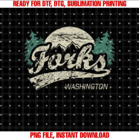 Forks Washington Vintage Shirt  PNG, DTF, DTG, Sublimation Design