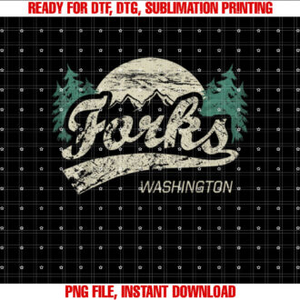 Forks Washington Vintage Shirt  PNG, DTF, DTG, Sublimation Design