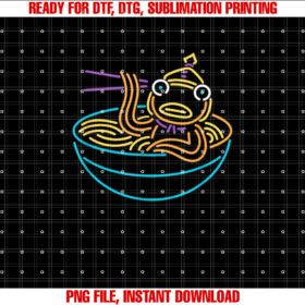 Fortnite Fishstick Neon Ramen Bowl Center Icon Shirt  PNG, DTF, DTG, Sublimation Design