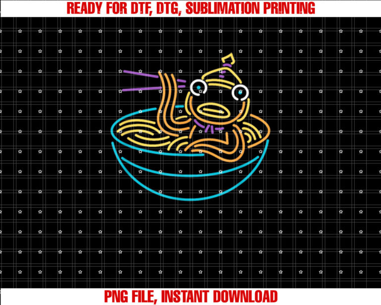 Fortnite Fishstick Neon Ramen Bowl Center Icon Shirt  PNG, DTF, DTG, Sublimation Design