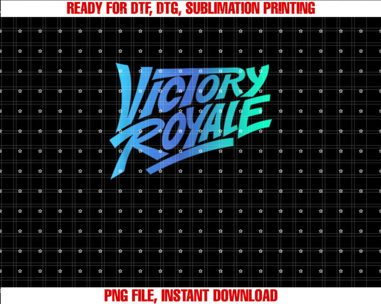 Fortnite Victory Royale Gradient Logo Shirt  PNG, DTF, DTG, Sublimation Design