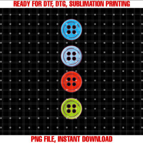 Four Groovy Buttons Blue Cat Funny Halloween Costume Kids Shirt  PNG, DTF, DTG, Sublimation Design