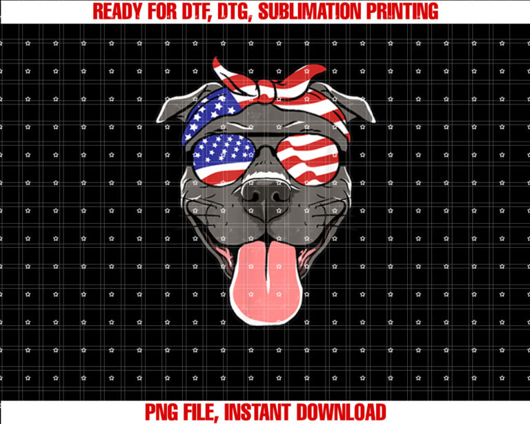 Fourth of July Dog Lovers Patriotic Pup for Men Women Kids Shirt  PNG, DTF, DTG, Sublimation Design