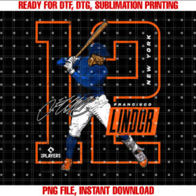 Francisco Lindor New York Baseball Player Shirt  PNG, DTF, DTG, Sublimation Design