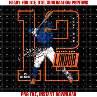 Francisco Lindor New York Baseball Player Shirt  PNG, DTF, DTG, Sublimation Design