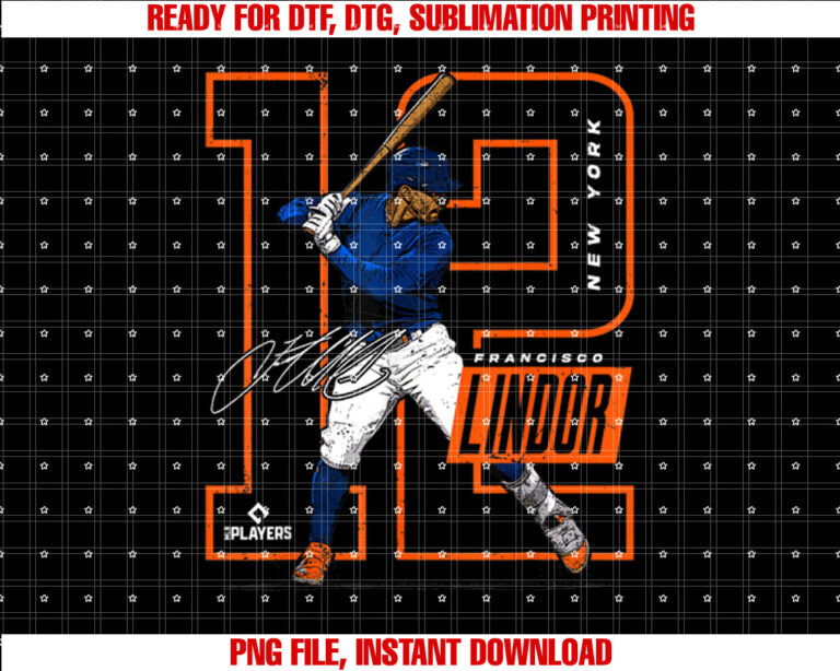 Francisco Lindor New York Baseball Player Shirt  PNG, DTF, DTG, Sublimation Design