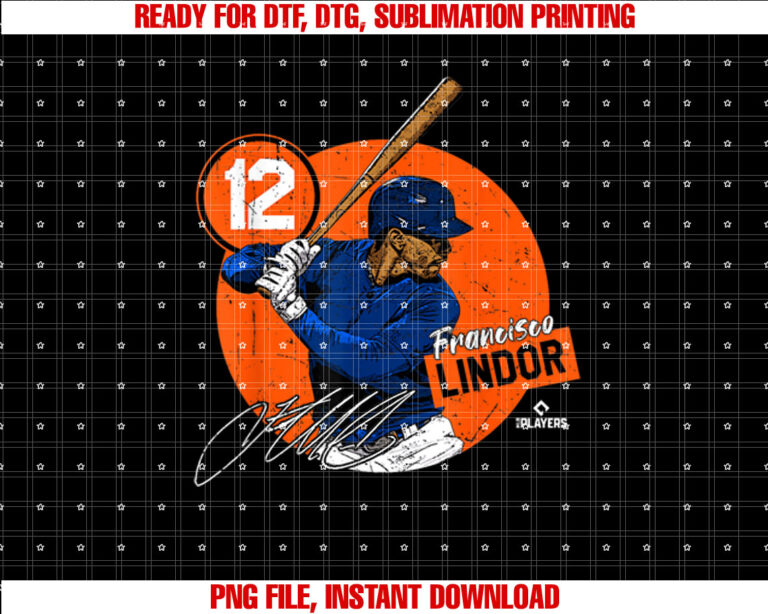 Francisco Lindor New York Baseball Player Shirt  PNG, DTF, DTG, Sublimation Design
