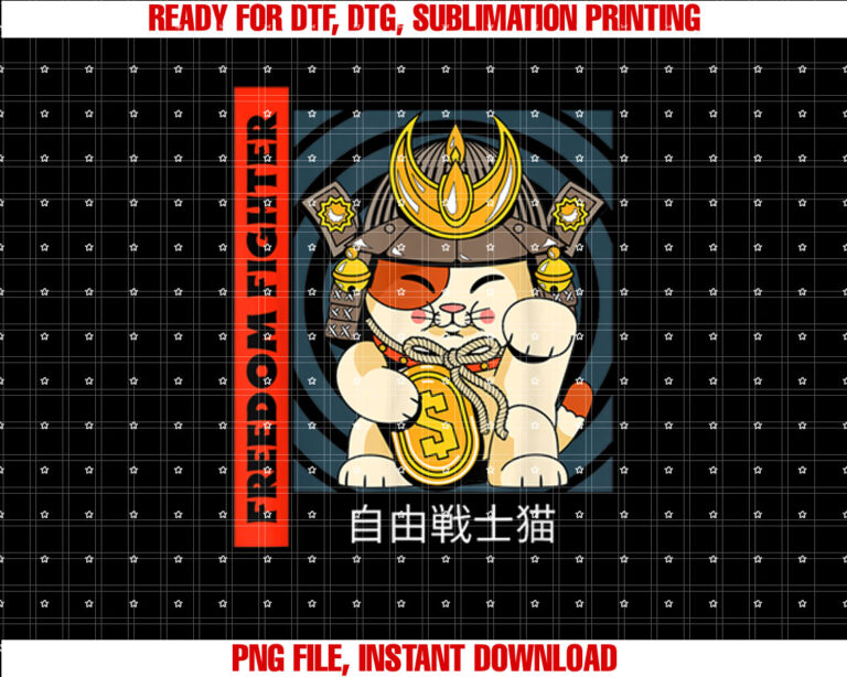 Freedom Fighter Funny Asian Cartoon Shirt  PNG, DTF, DTG, Sublimation Design