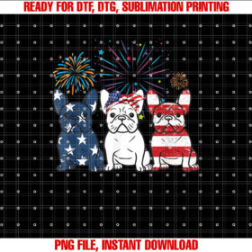 French Bulldog American Flag 4th of July Independence Day Shirt  PNG, DTF, DTG, Sublimation Design