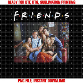 Friends Classic Logo Group Portrait Shirt  PNG, DTF, DTG, Sublimation Design