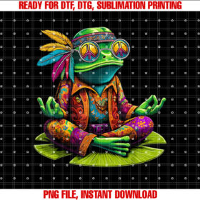 Frog Peace Sign Hippie Frog Shirt  PNG, DTF, DTG, Sublimation Design