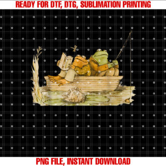 Frog Toad Fishing Vintage Classic Book Frog Shirt  PNG, DTF, DTG, Sublimation Design