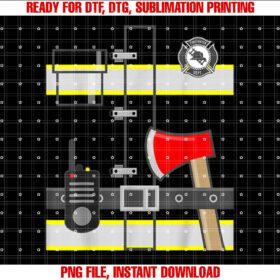 Fun Firefighter Kids Costume Shirt  PNG, DTF, DTG, Sublimation Design