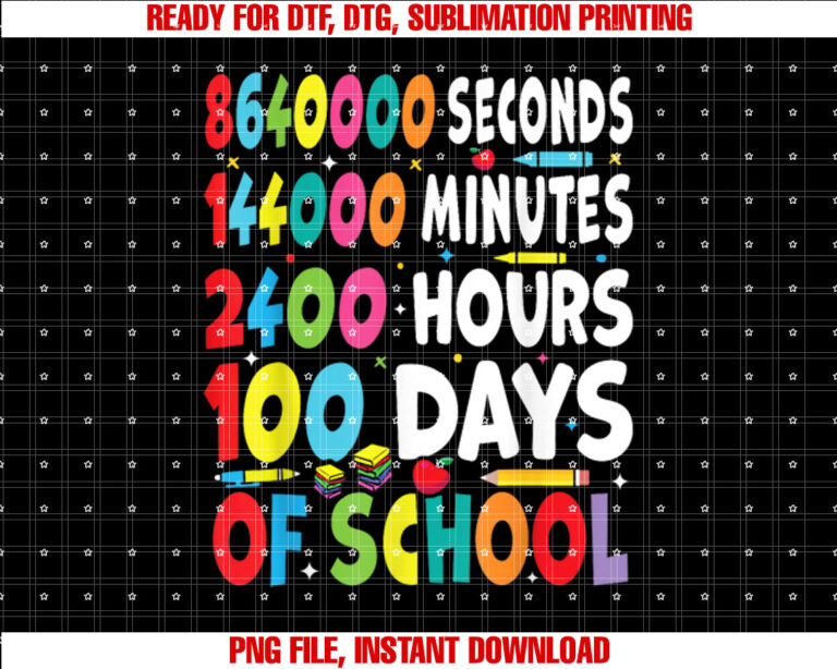 Funny 100 Days of School Outfit for Math Teachers Boys Girls Shirt  PNG, DTF, DTG, Sublimation Design