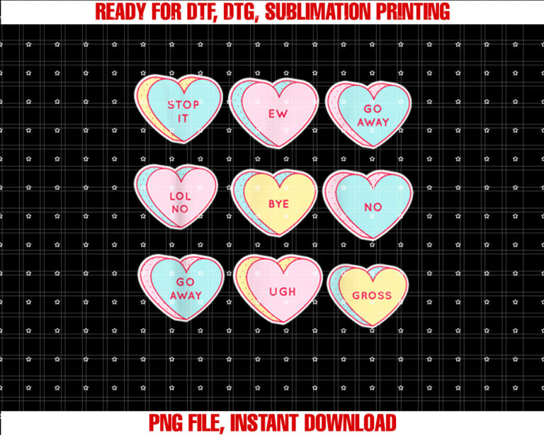 Funny Anti Valentines Day Hearts Valentines Day Shirt  PNG, DTF, DTG, Sublimation Design