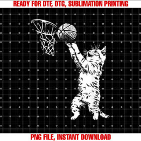 Funny Cat Basketball Graphic Shirt  PNG, DTF, DTG, Sublimation Design