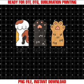 Funny Cat Rock Paper Scissors Cute Cat Paws Kids Toddler Boy Shirt  PNG, DTF, DTG, Sublimation Design