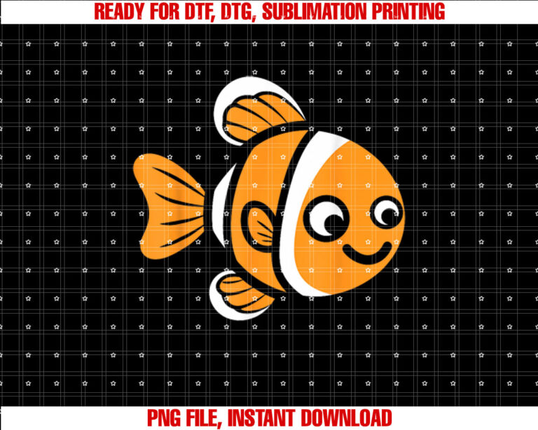 Funny Clown Fish Simple Cute Clownfish Shirt  PNG, DTF, DTG, Sublimation Design