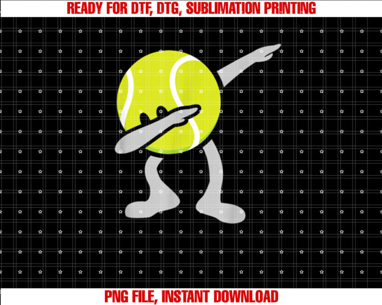 Funny Dabbing Tennis Ball Shirt  PNG, DTF, DTG, Sublimation Design