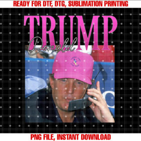 Funny Donald Trump Miss Me Yet Y2k Vintage 90s Trump Pink Shirt  PNG, DTF, DTG, Sublimation Design