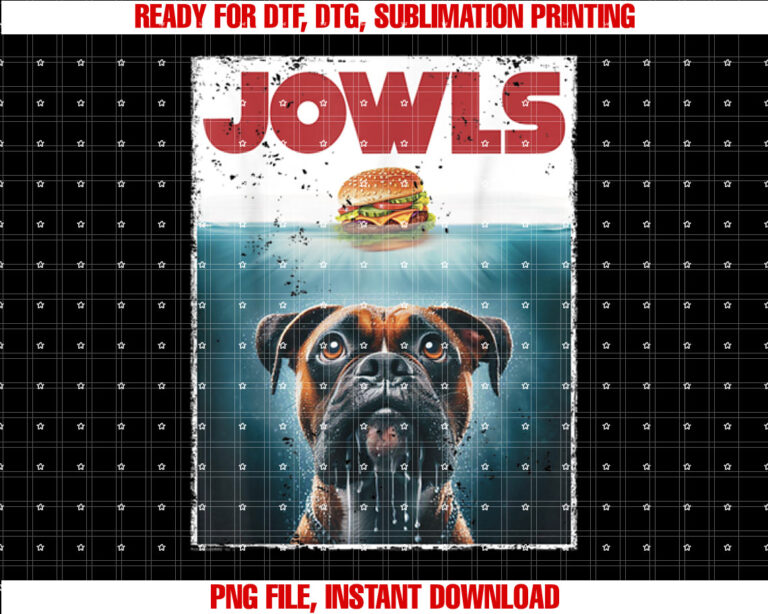 Funny Drooling Boxer Jowls Fawn Dog Mom Dog Dad Burger Shirt  PNG, DTF, DTG, Sublimation Design