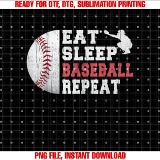 Funny Eat Sleep Baseball Repeat Men Boys Shirt  PNG, DTF, DTG, Sublimation Design