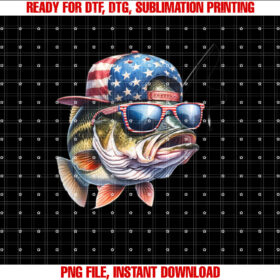 Funny Fishing Fisherman Gift American Flag Shirt  PNG, DTF, DTG, Sublimation Design