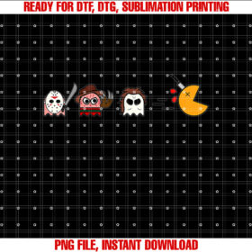 Funny Ghosts Parody Halloween Gamer 80s Horror Movies Shirt  PNG, DTF, DTG, Sublimation Design