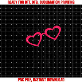 Funny Giraffe With Red Heart Glasses Love Celebration Shirt  PNG, DTF, DTG, Sublimation Design