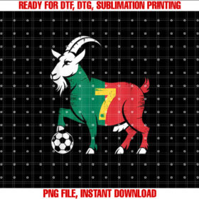 Funny Goat Soccer Football Design Men Women Kids Shirt  PNG, DTF, DTG, Sublimation Design