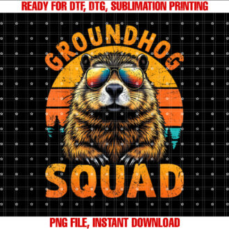 Funny Groundhog Squad Happy Groundhog Day 2025 Men Women Kid Shirt  PNG, DTF, DTG, Sublimation Design