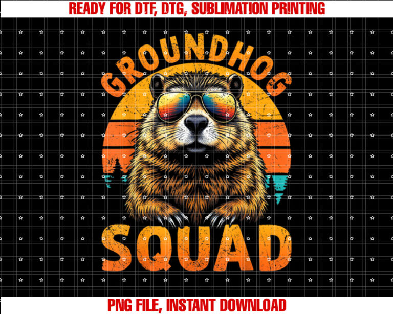 Funny Groundhog Squad Happy Groundhog Day 2025 Men Women Kid Shirt  PNG, DTF, DTG, Sublimation Design