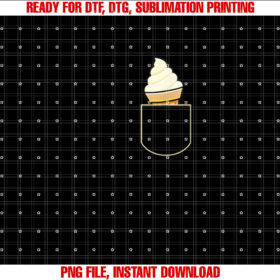 Funny Ice Cream in the Bag Gift Ice Bag Pocket Shirt  PNG, DTF, DTG, Sublimation Design