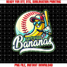 Funny Lets Go Bananas Bananas Graphic Kids Men Women Shirt  PNG, DTF, DTG, Sublimation Design