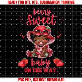 Funny Little Baby Shower Girl Sweet Berry Baby Shirt  PNG, DTF, DTG, Sublimation Design
