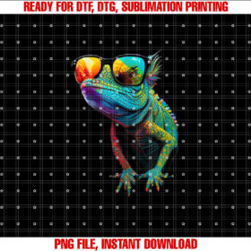Funny Lizard With Sunglasses for Iguana Reptiles Lovers Shirt  PNG, DTF, DTG, Sublimation Design