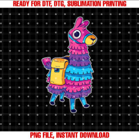 Funny Loot Llama Pinata With Yellow Saddlebag Shirt  PNG, DTF, DTG, Sublimation Design