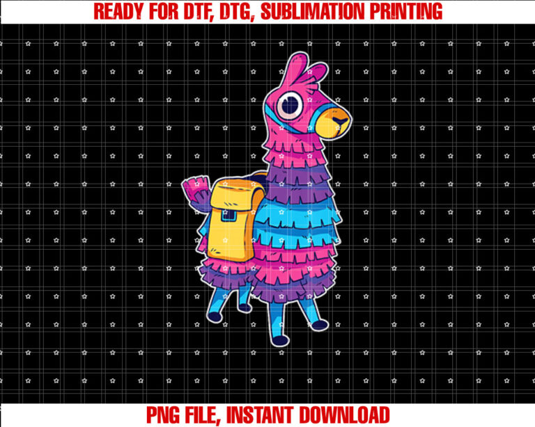Funny Loot Llama Pinata With Yellow Saddlebag Shirt  PNG, DTF, DTG, Sublimation Design