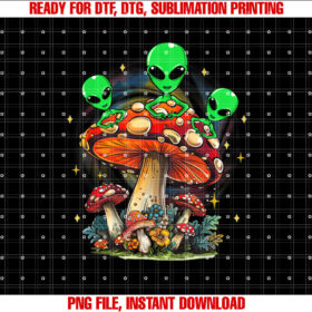 Funny Magic Mushroom Alien Trippy Shroom Lsdweed Acid Trip Shirt  PNG, DTF, DTG, Sublimation Design