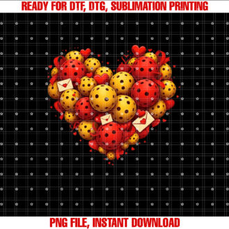 Funny Pickleball Heart Valentine Pickleball Womens Mens Kids Shirt  PNG, DTF, DTG, Sublimation Design