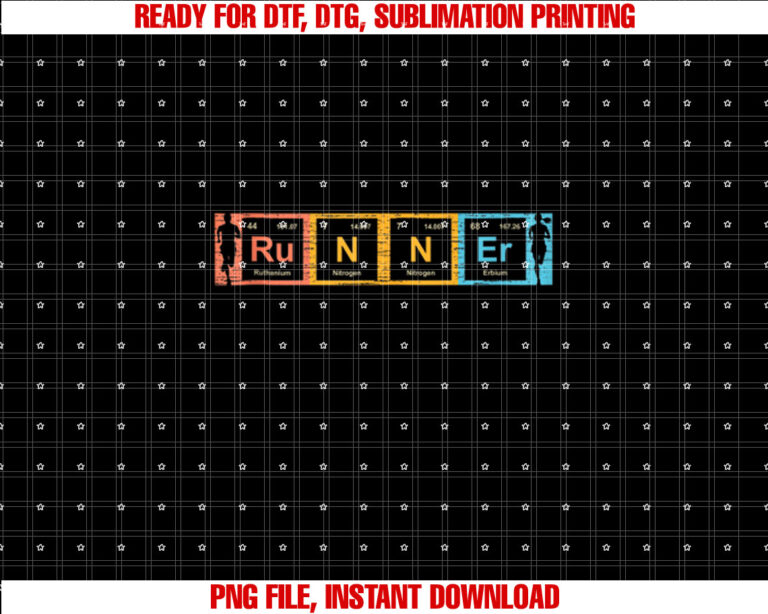 Funny Running Runner Periodic Table Marathon Gifts Track Shirt  PNG, DTF, DTG, Sublimation Design