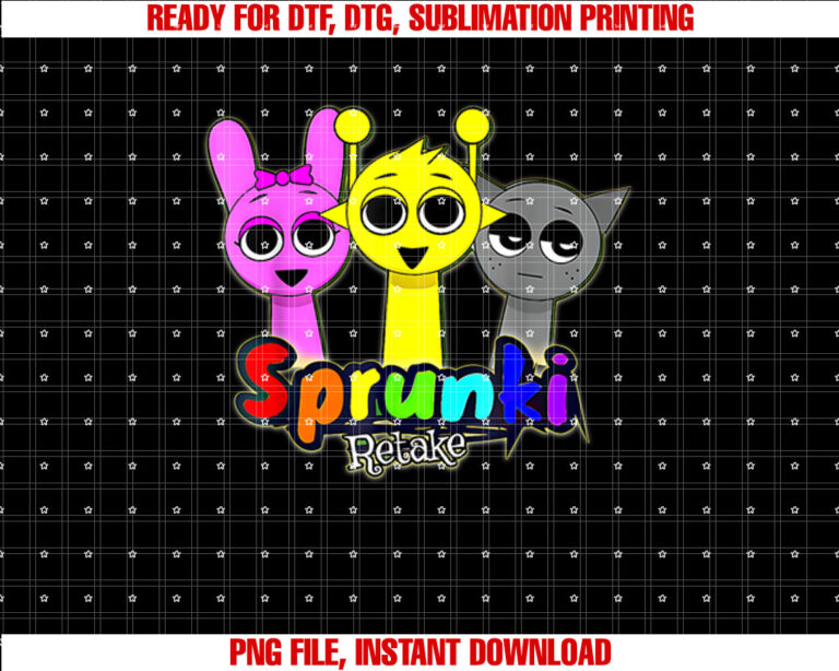 Funny Sprunki Team My Sprunki Toys Boys Girls Kids Shirt  PNG, DTF, DTG, Sublimation Design