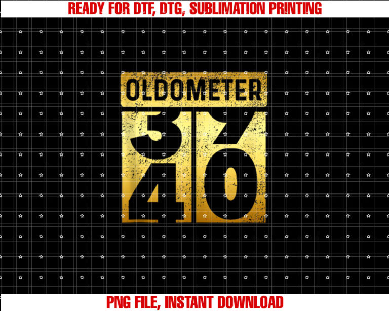 Funny Turning 40yrs Old Meter High Mileage 40 Years Odometer Shirt  PNG, DTF, DTG, Sublimation Design