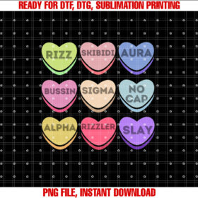 Funny Valentines Day Skibidi Valentines Day Gen Alpha Shirt  PNG, DTF, DTG, Sublimation Design